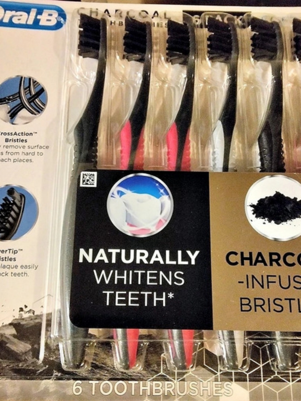 Oral-B CrossAction Charcoal-Infused Bristles toothbrushes 6-Pack